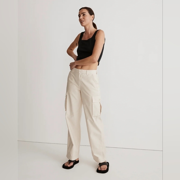 Madewell Pants - Madewell Garment-Dyed Low-Slung Straight Cargo Pants Vintage Linen Size 24 NWT!
